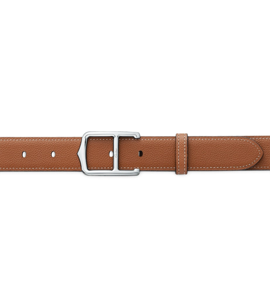 Cartier Black Leather Reversible C Belt