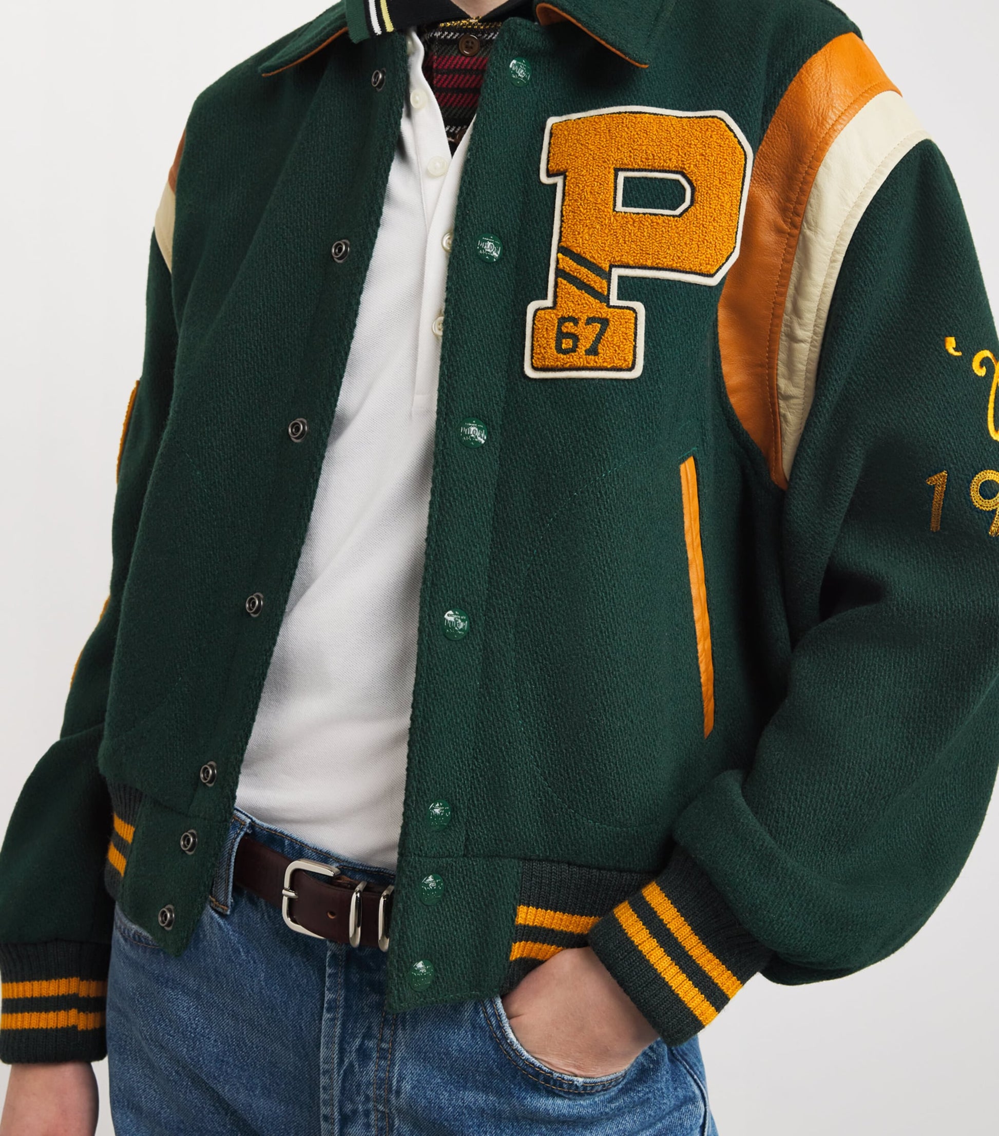 Polo Ralph Lauren Wool-Blend Varsity Jacket DARK GREEN