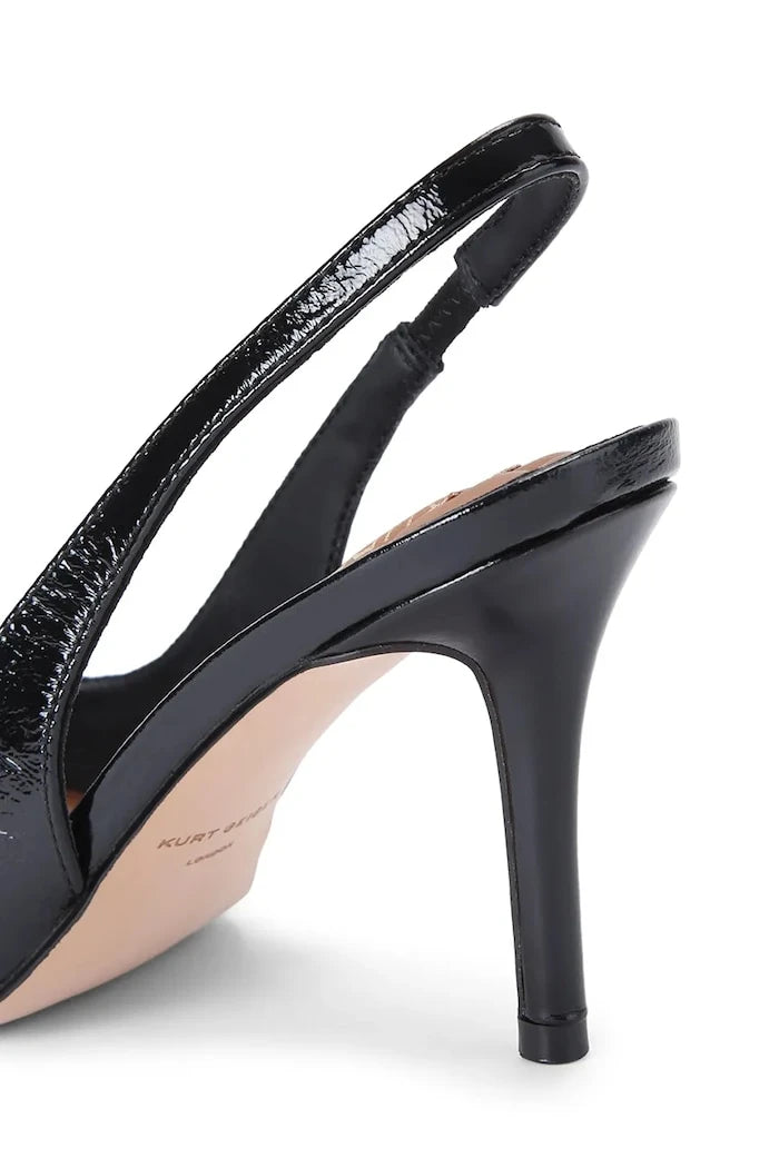 Kurt Geiger London Belgravia High Sling Dr Siyah Rugan Topuklu Ayakkabı