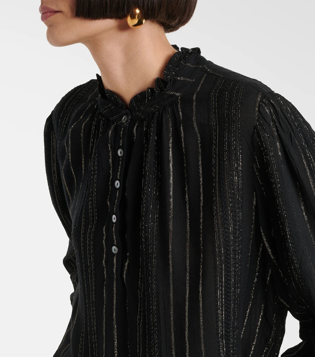 Velvet - Striped lamé blouse