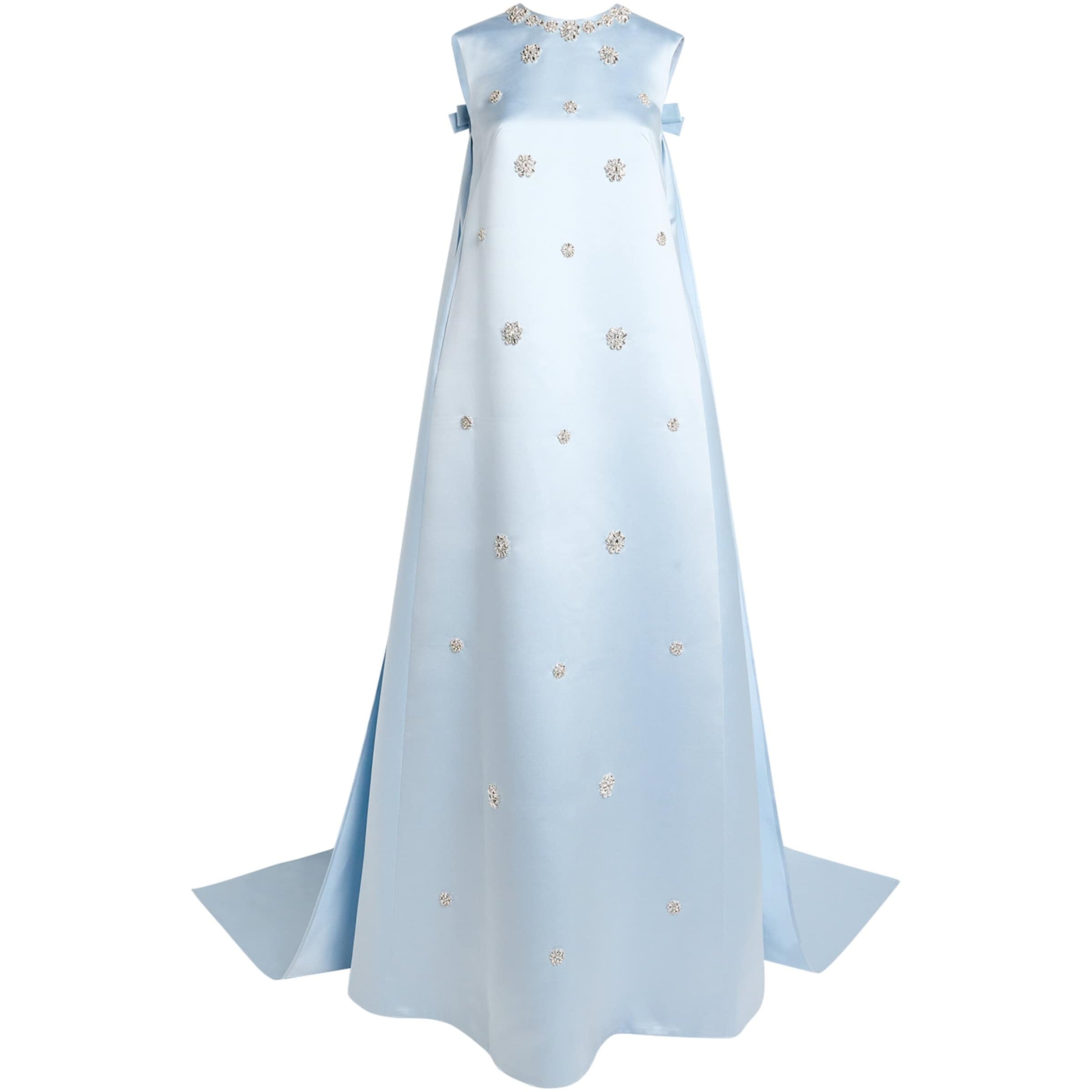 Huishan Zhang Blue Satin Embellished Amoret Gown