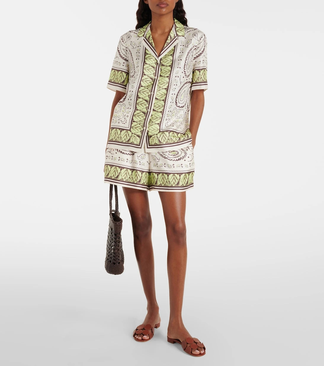 Tory Burch - Printed silk shorts