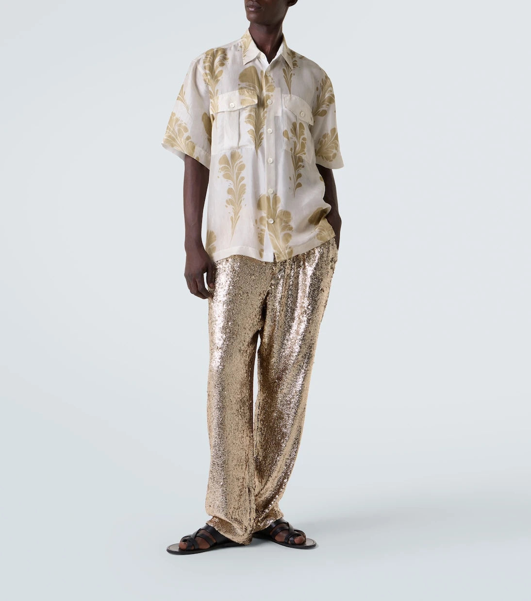 Dries Van Noten - Payetli düz pantolon
