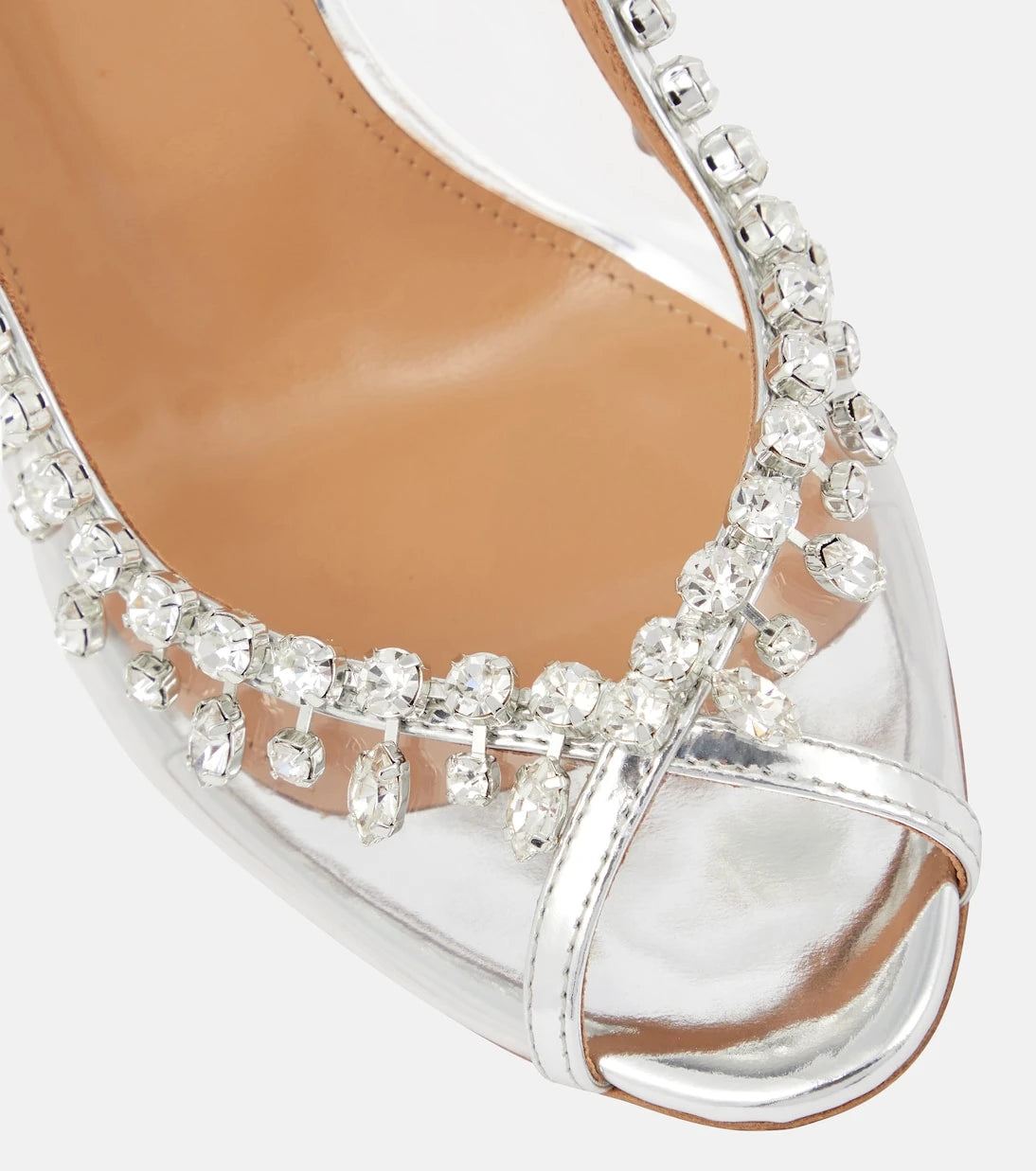 Aquazzura - Temptation 105 embellished PVC sandals