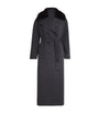 Yves Salomon Black Mink Fur-Trim Collar Coat