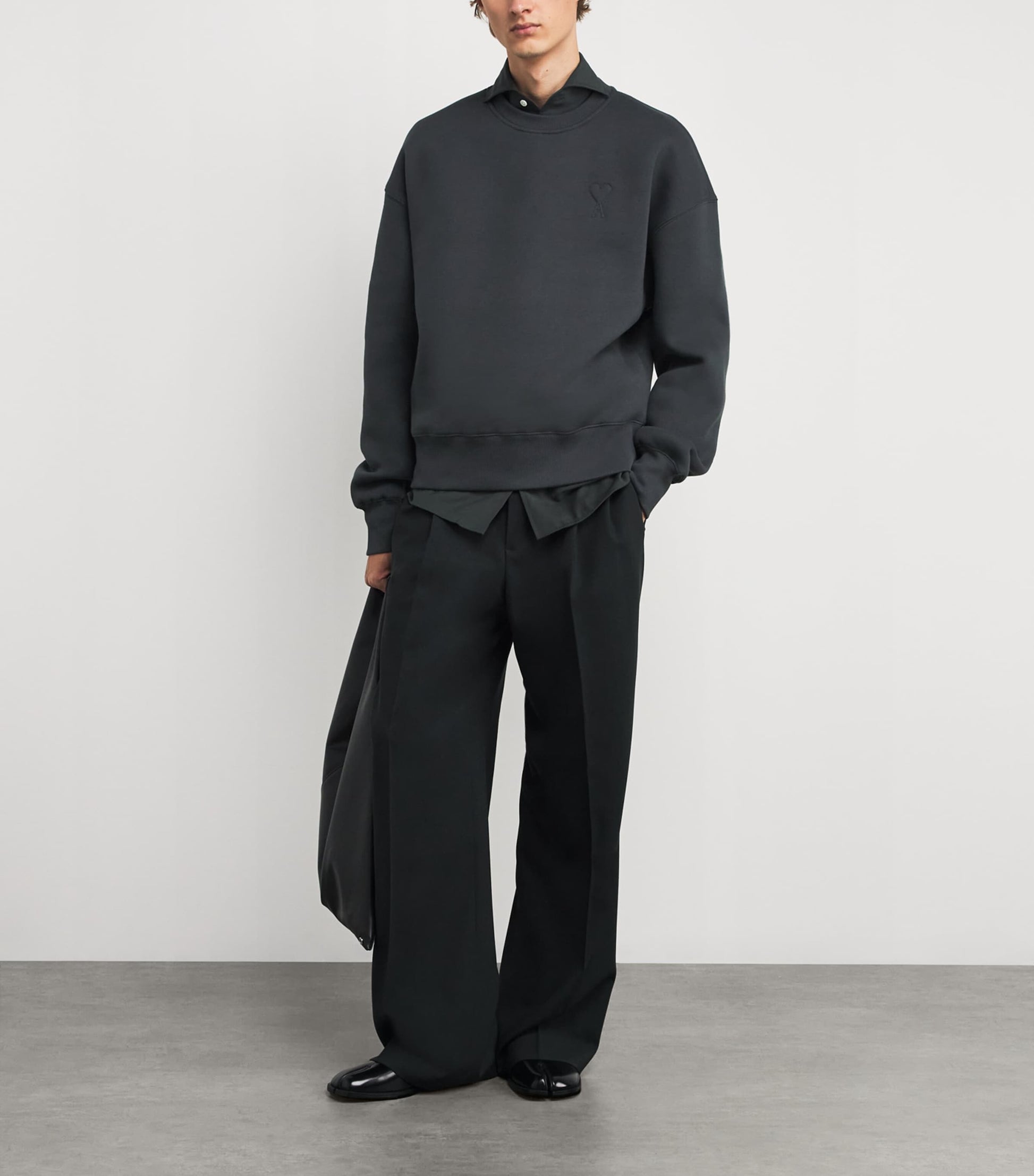 Black Cotton Ami de Coeur Sweatshirt