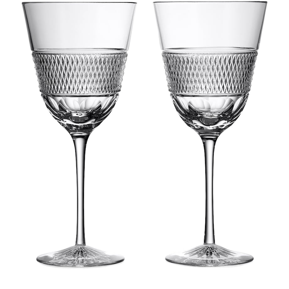 Waterford Set of 2 Crystal Copper Coast Red Wine Glasses