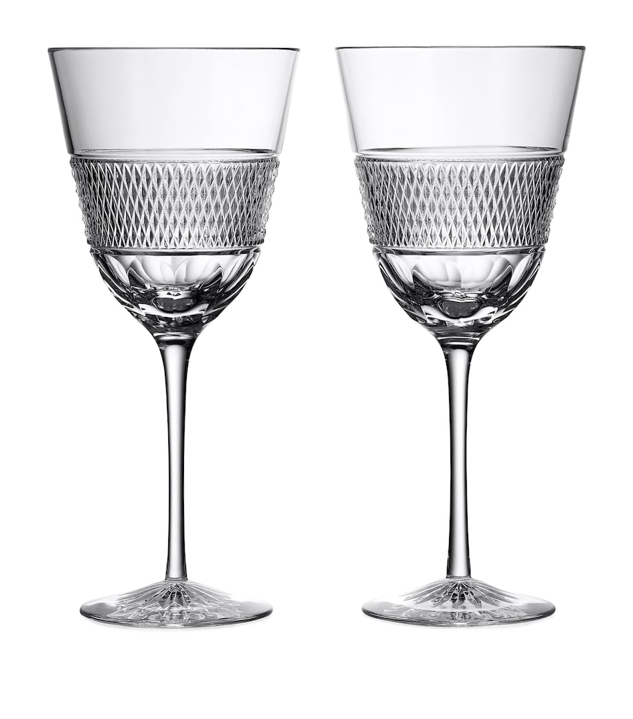 Waterford Set of 2 Crystal Copper Coast Red Wine Glasses