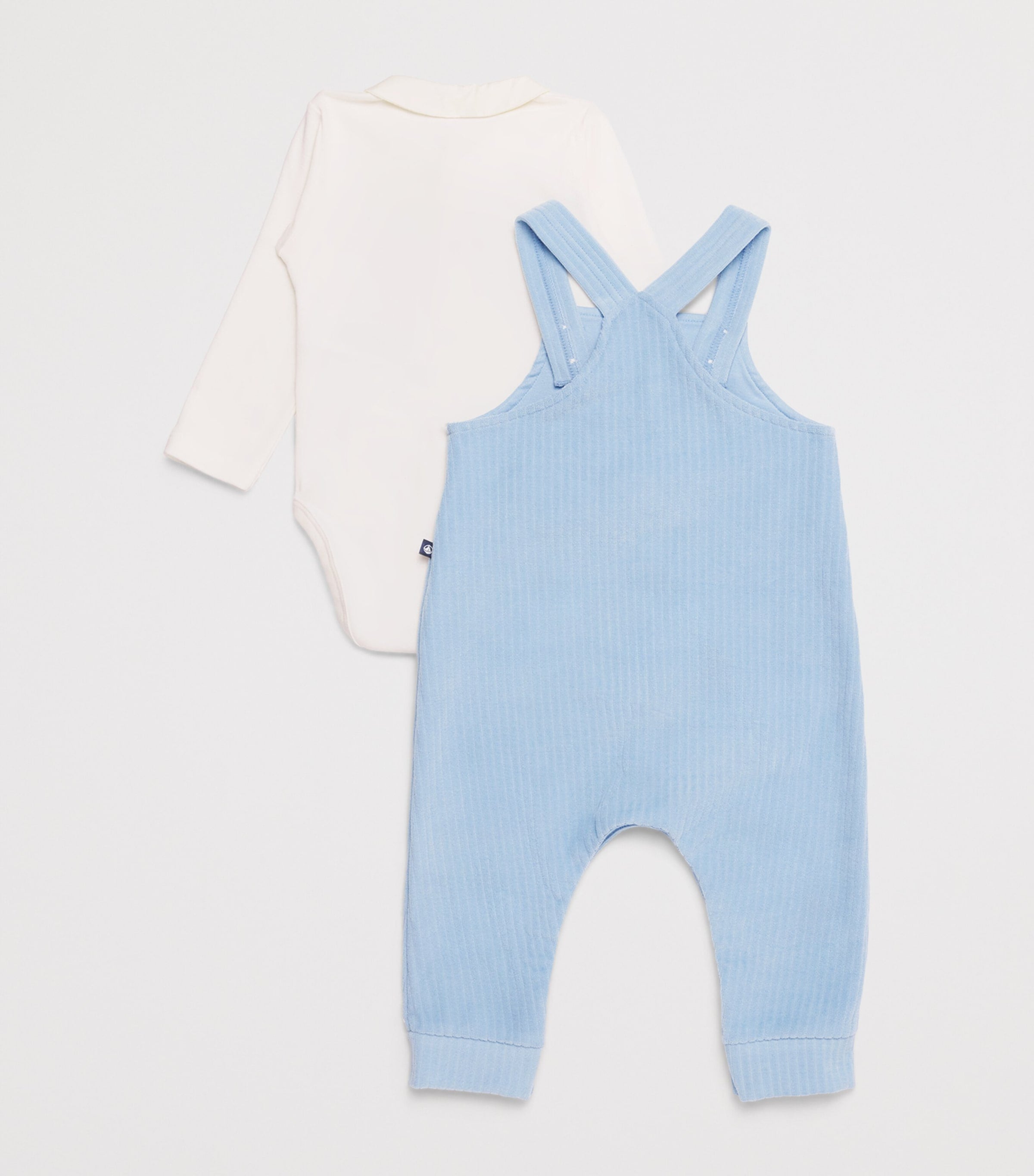 Petit Bateau Cotton Bodysuit and Dungarees Set (1-18 Months)