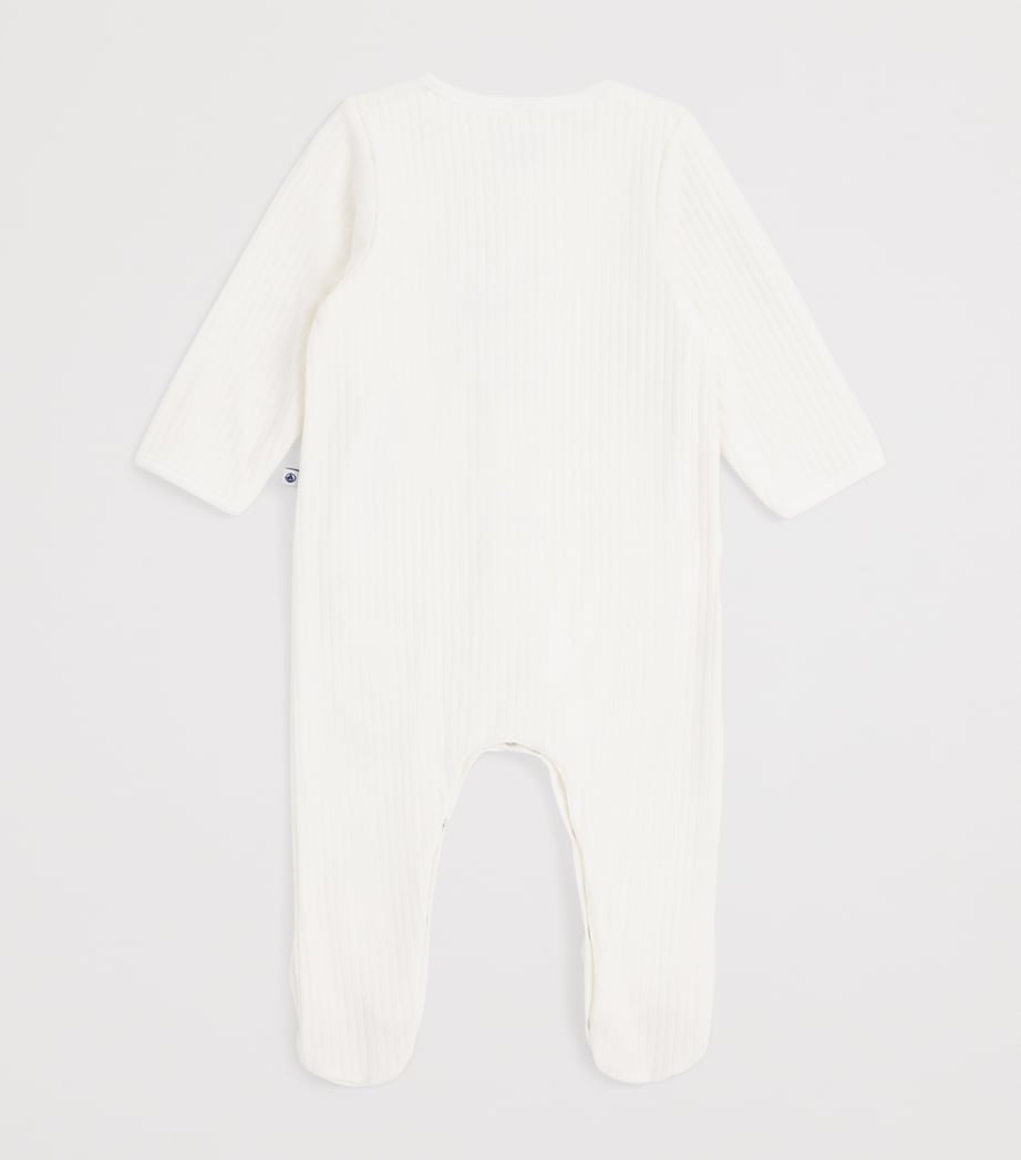 Petit Bateau Cotton Velour Heart All-In-One (1-12 Months)