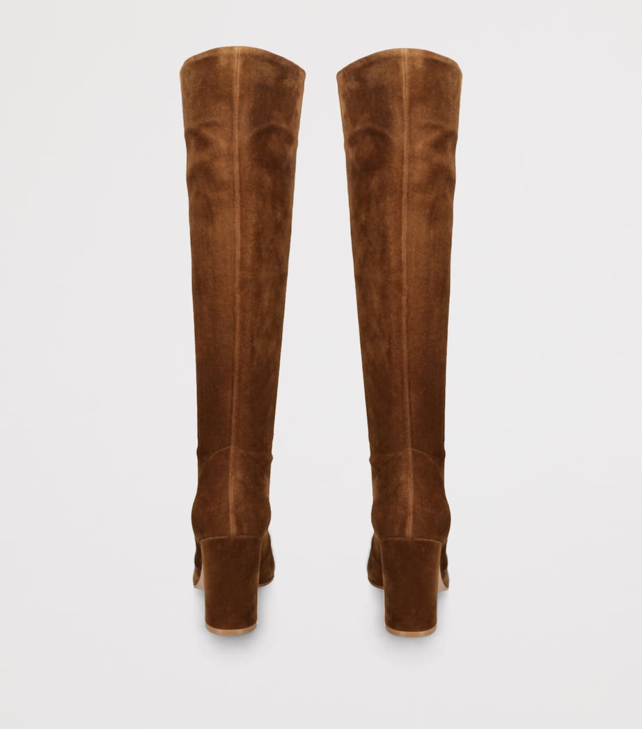 Beige Suede Glen Knee-High Boots 85