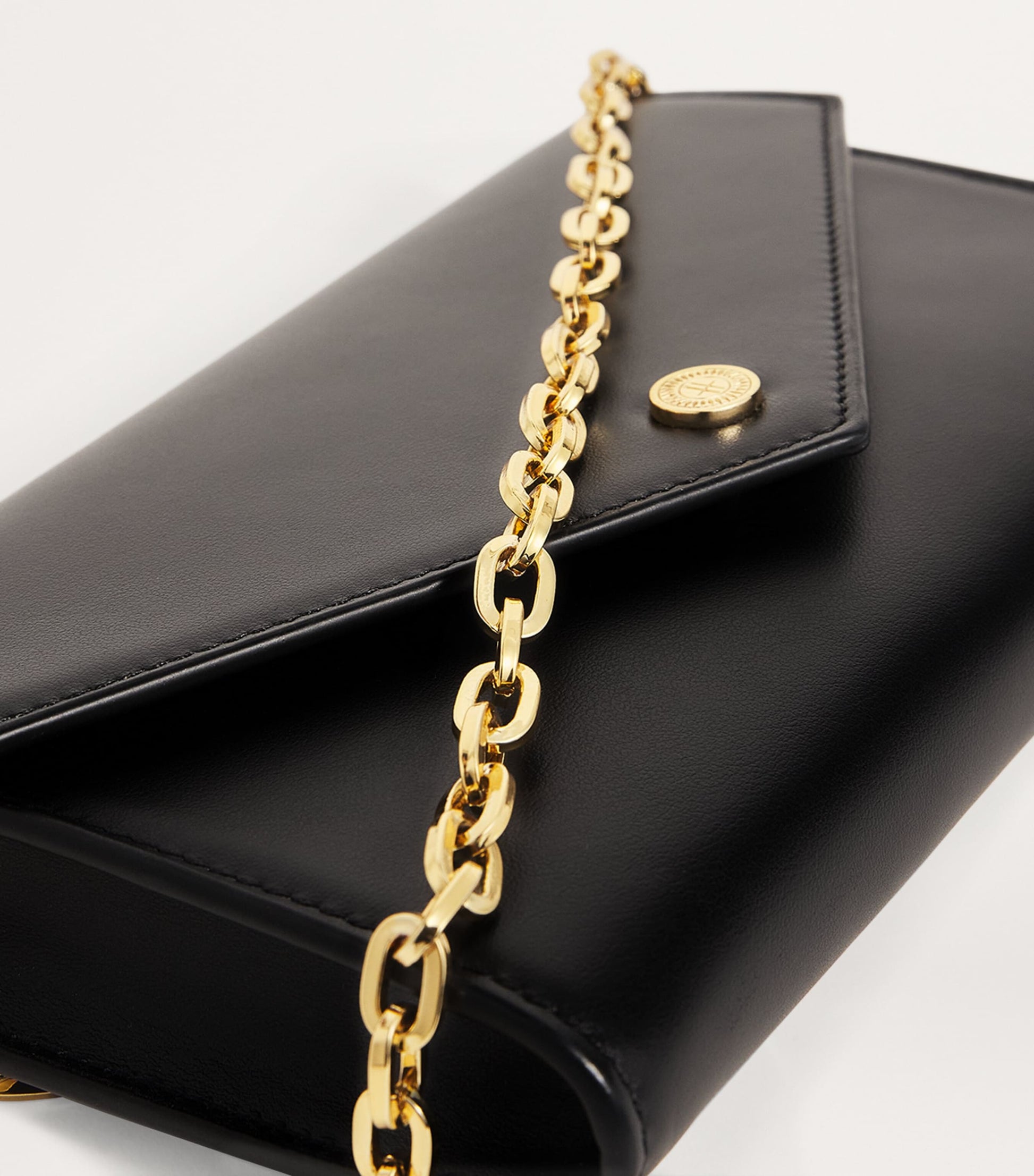 Harrods Black Leather Chain Wallet