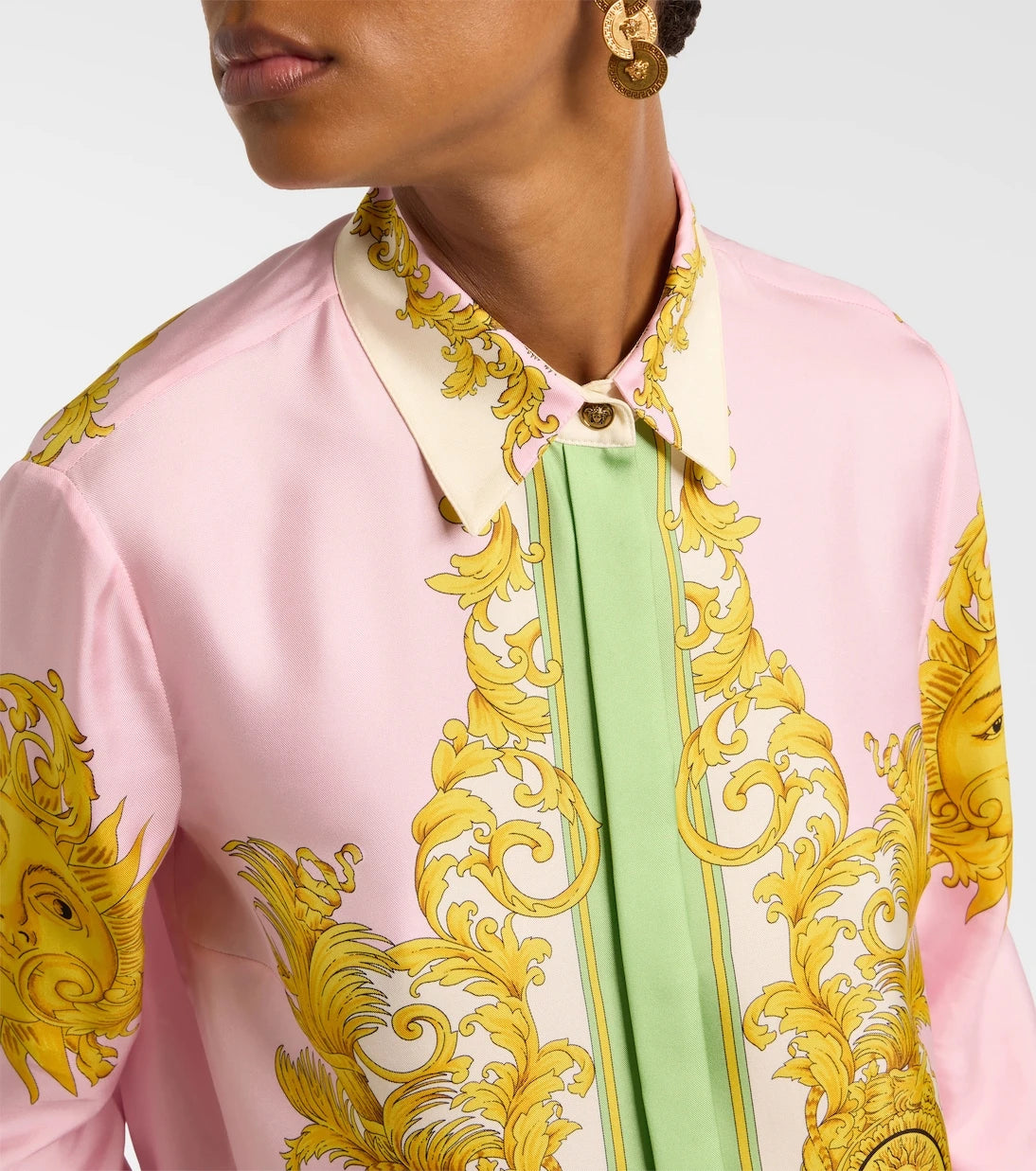 Versace - Printed silk twill shirt