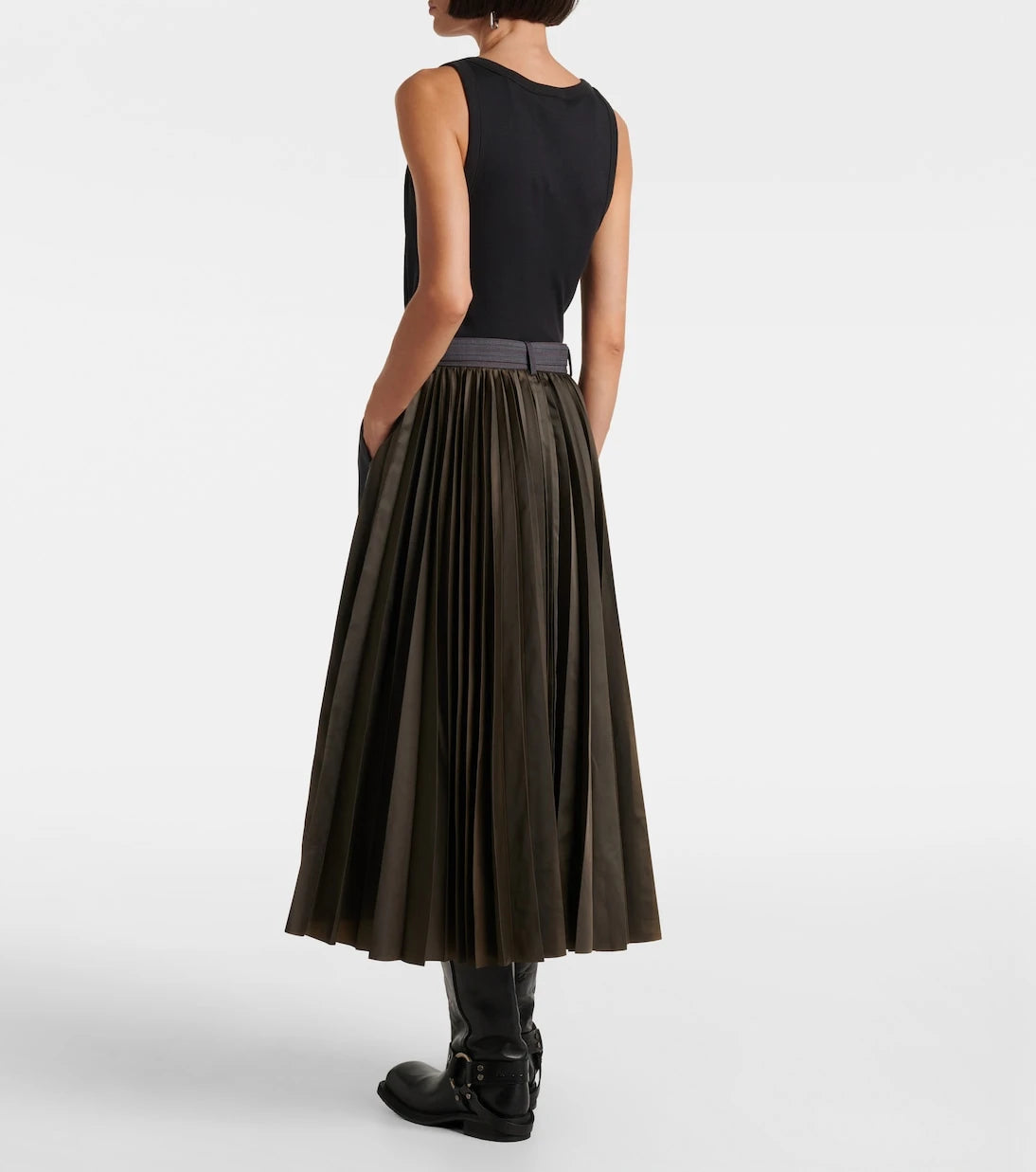 Sacai - Paneled midi skirt