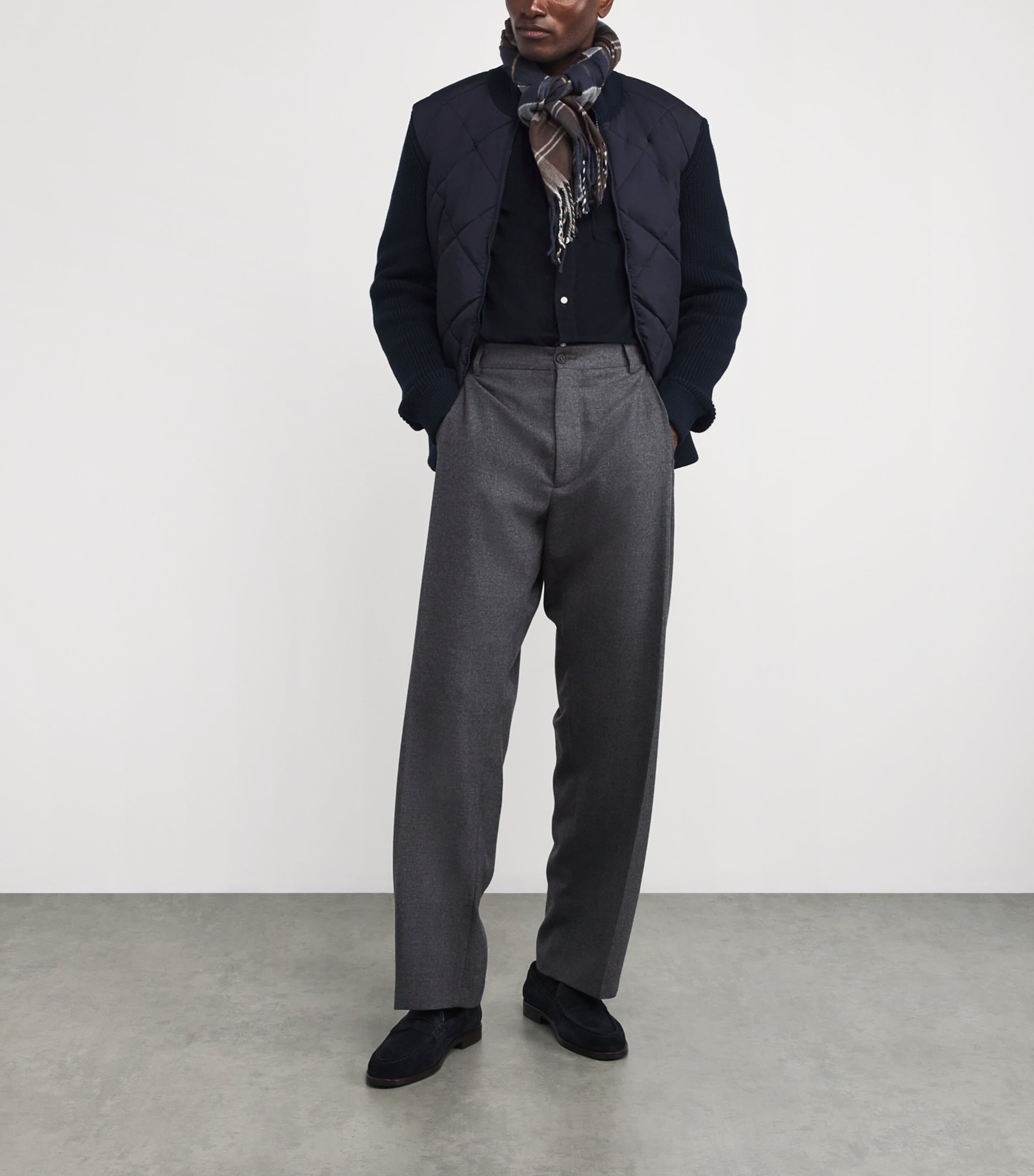 Barbour Navy Knitted Quilted Newland Jacket