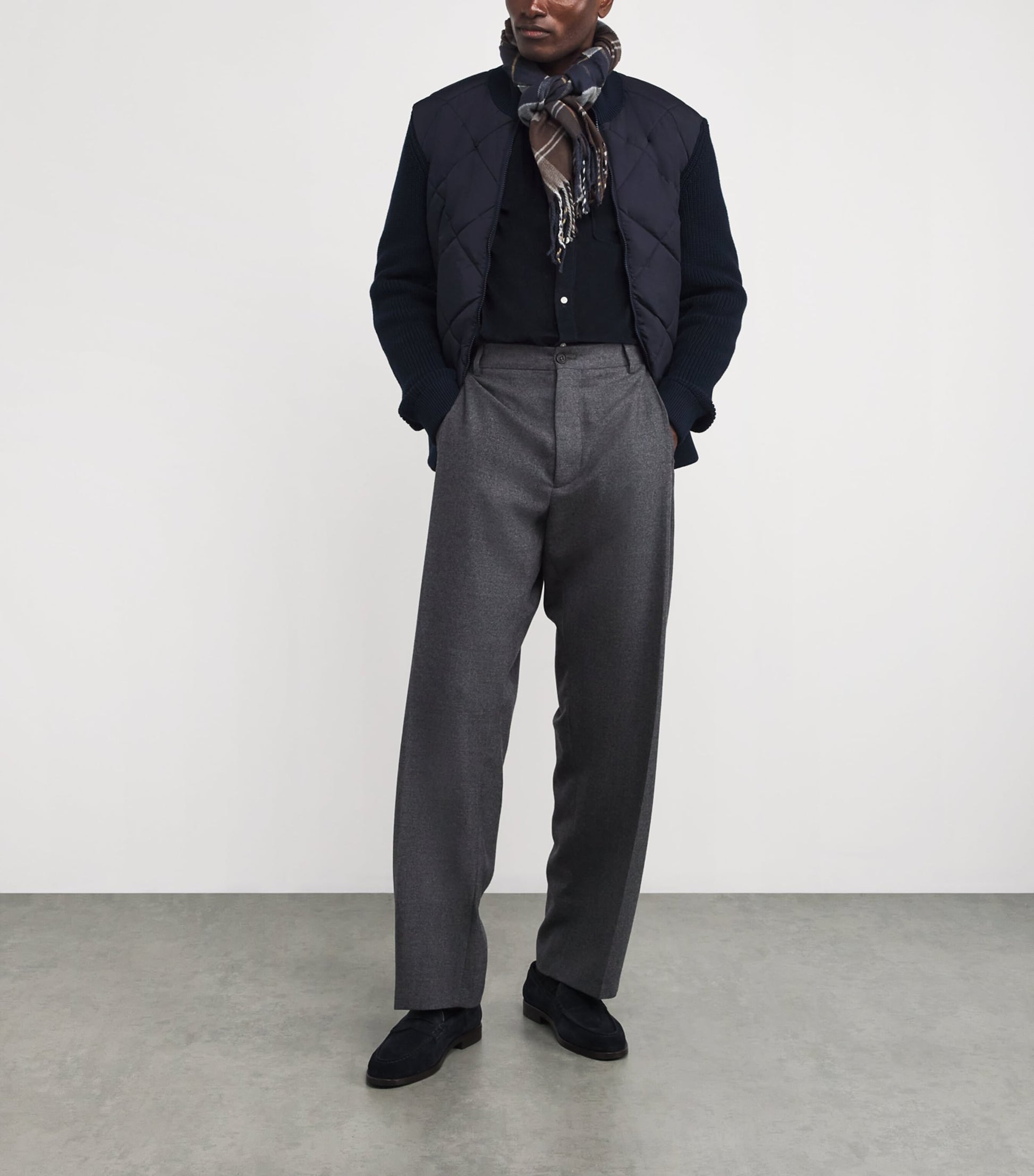 Barbour Navy Knitted Quilted Newland Jacket