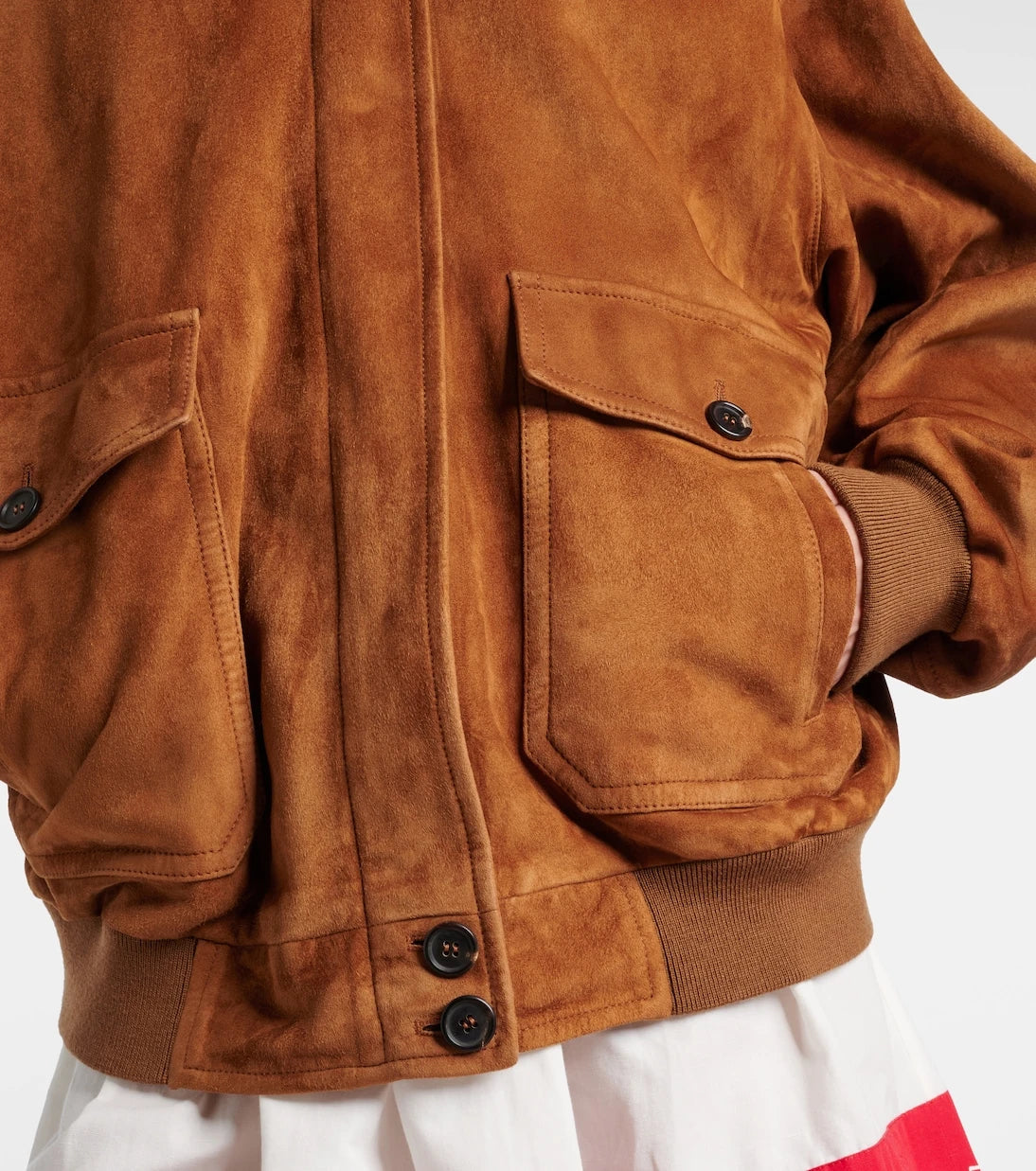 Miu Miu - Logo suede blouson jacket