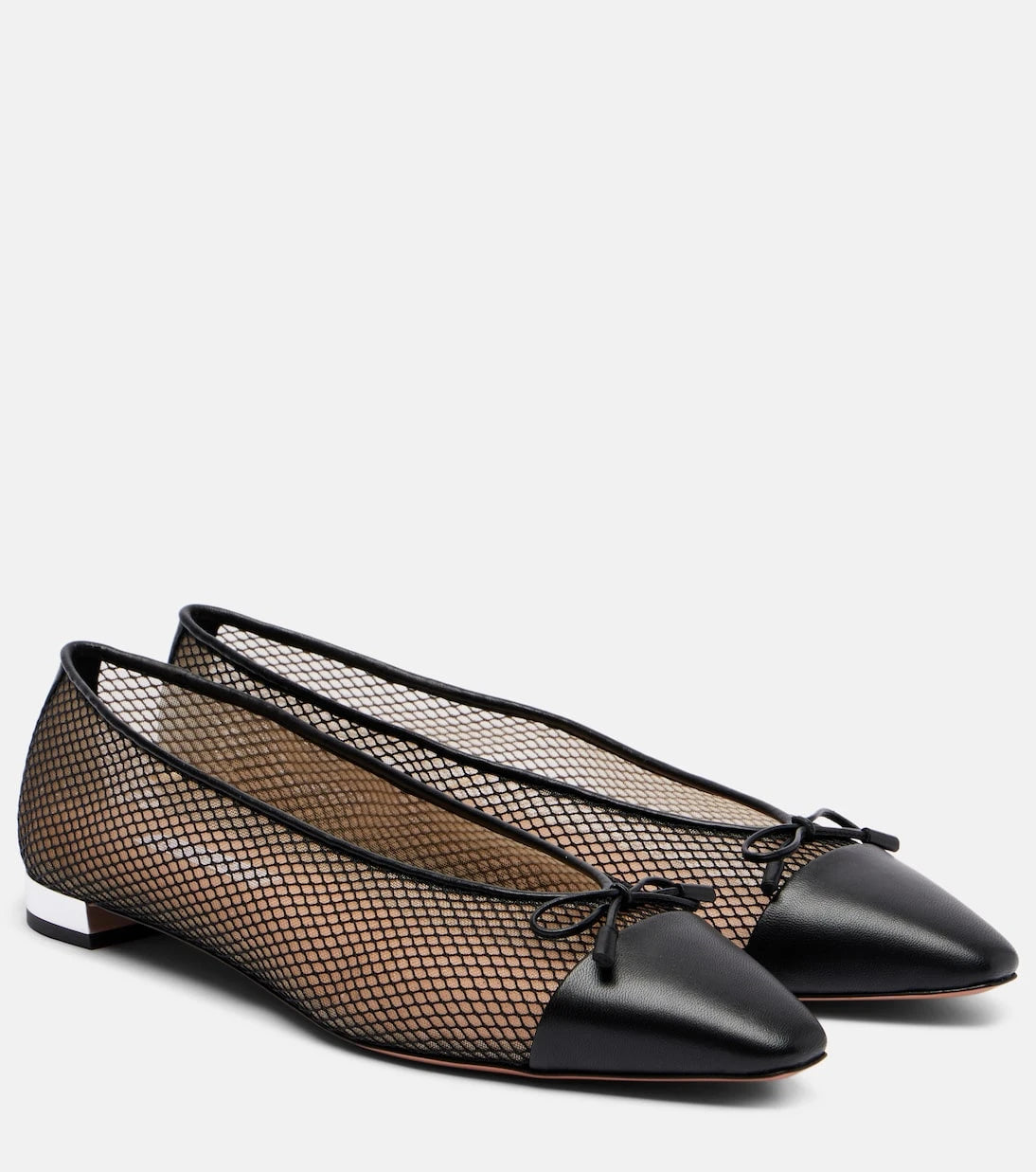 Aquazzura - Gioia mesh and leather ballet flats
