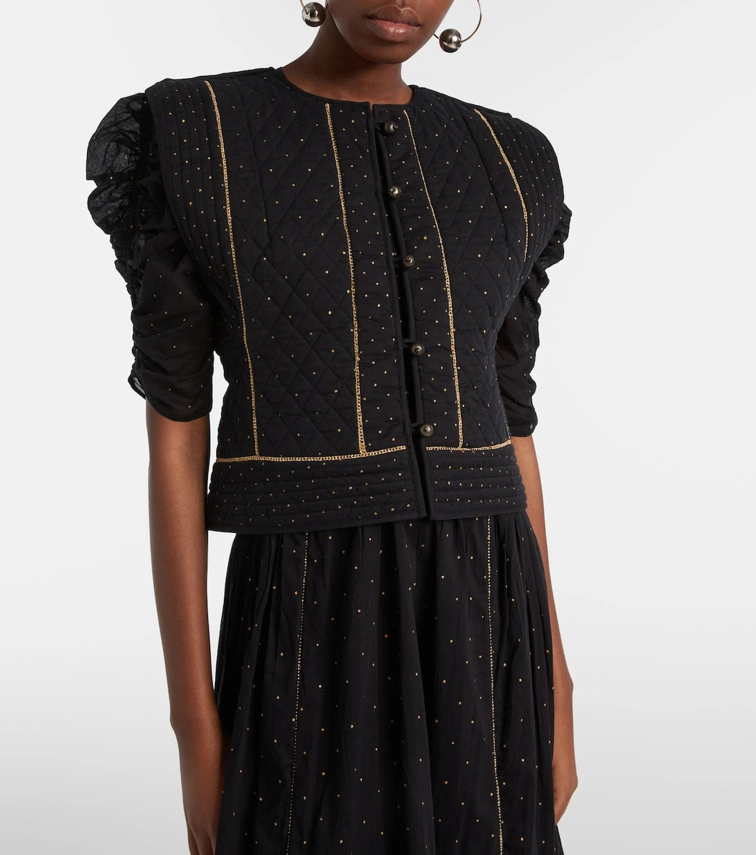 Marant Etoile - Volana embellished cropped cotton vest
