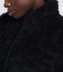 Skims Black Faux Fur Zip-Up Jacket