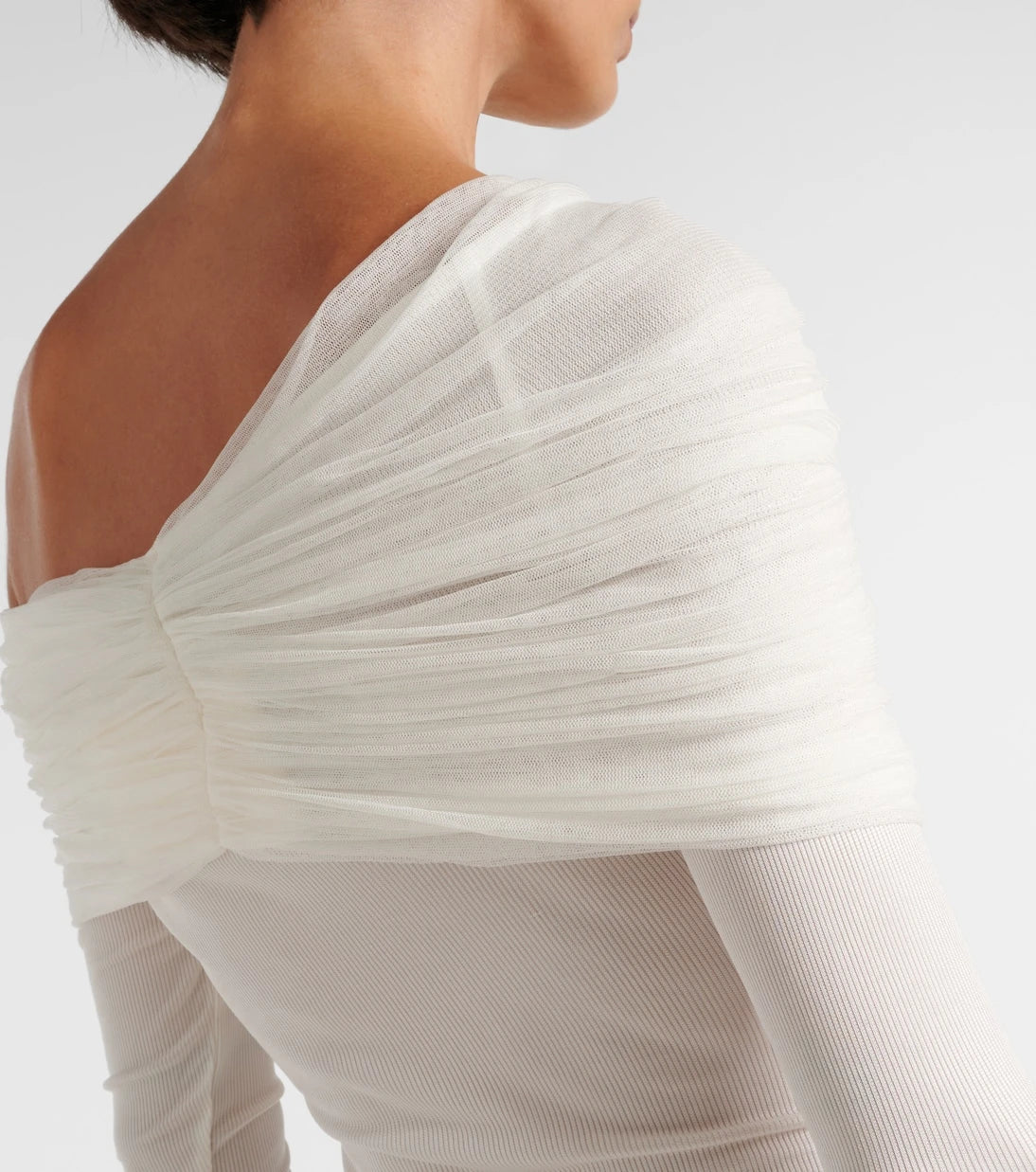 Christopher Esber - Sonora Veiled off-shoulder top