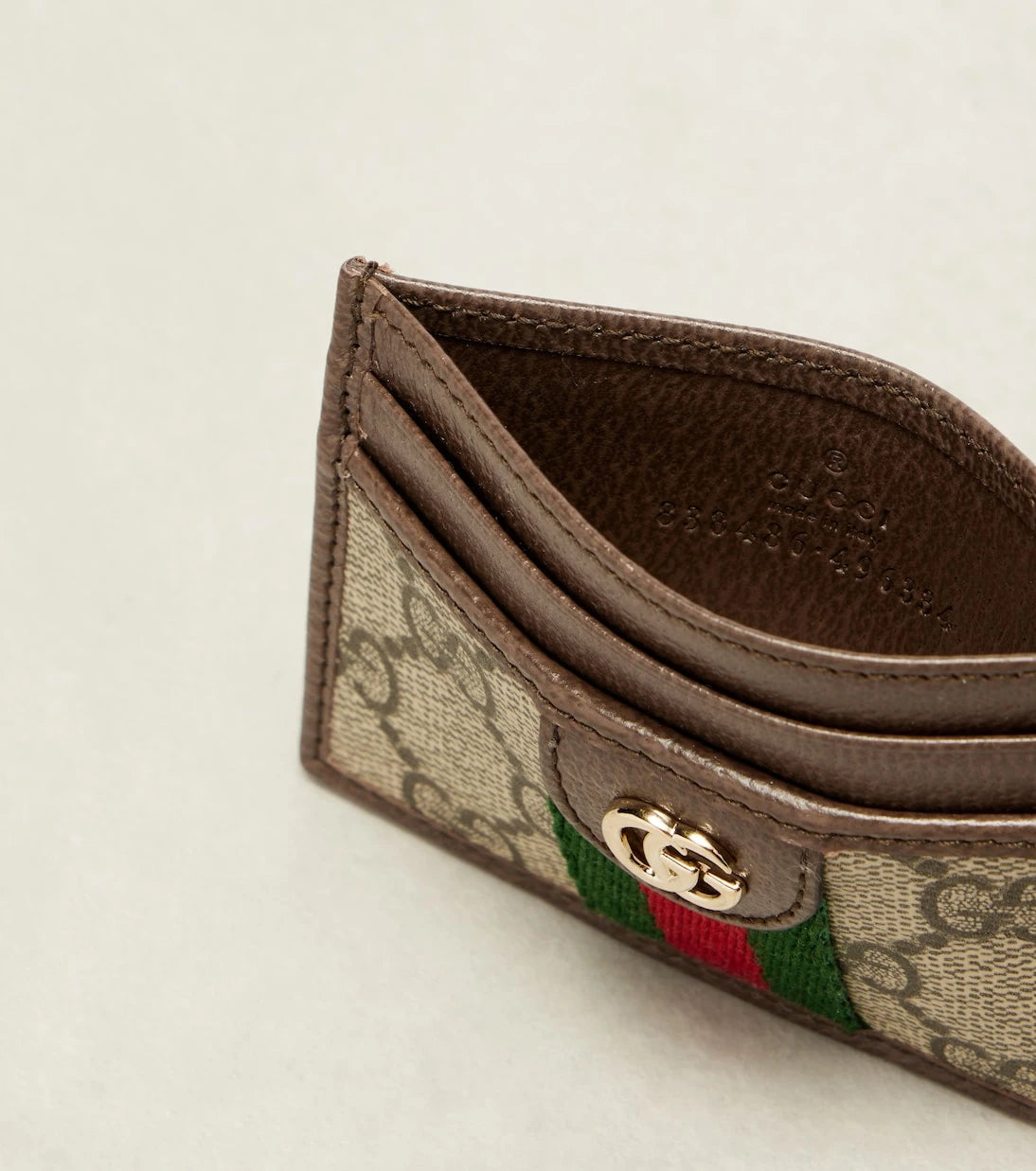 Gucci - Ophidia leather-trimmed card holder