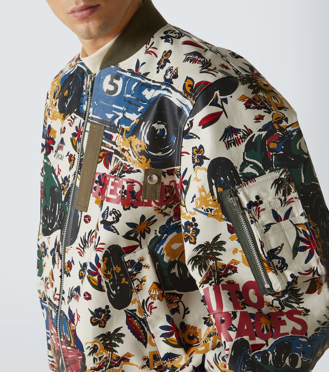 Sacai - Printed cotton bomber jacket