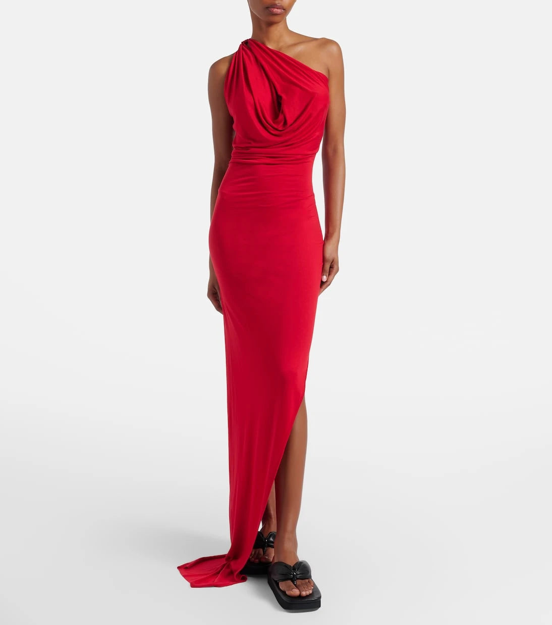 Rick Owens - Aaliyah one-shoulder sheer gown