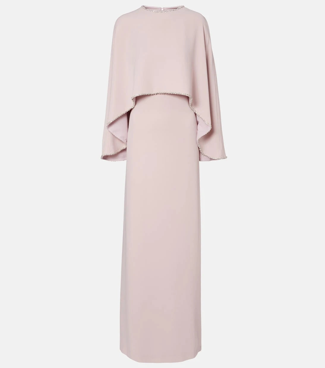 Costarellos - Crystal-embellished caped gown