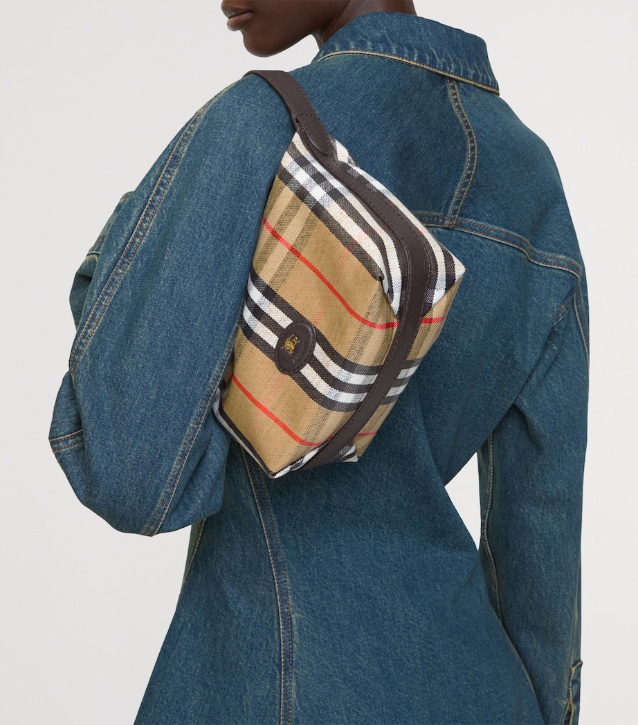 Burberry Leather Check Shoulder Bag