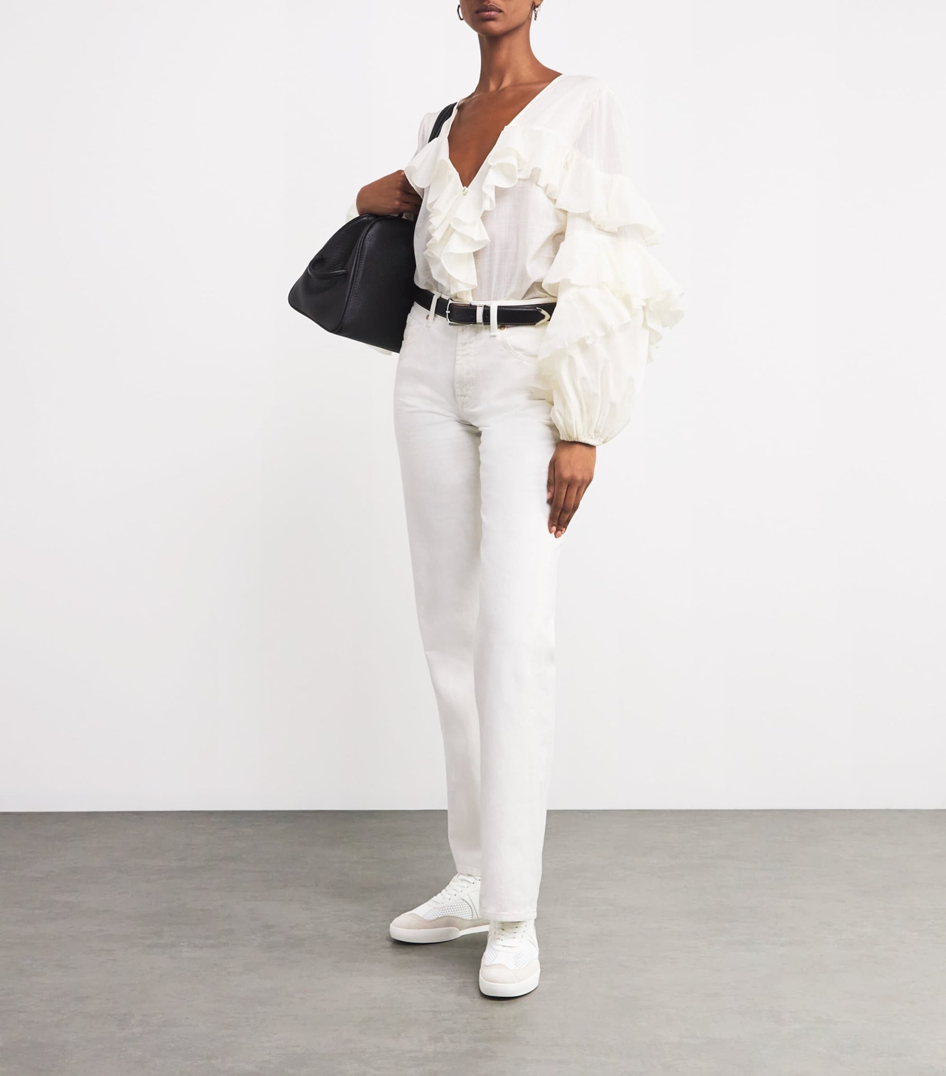 White Leather Kick Sneakers