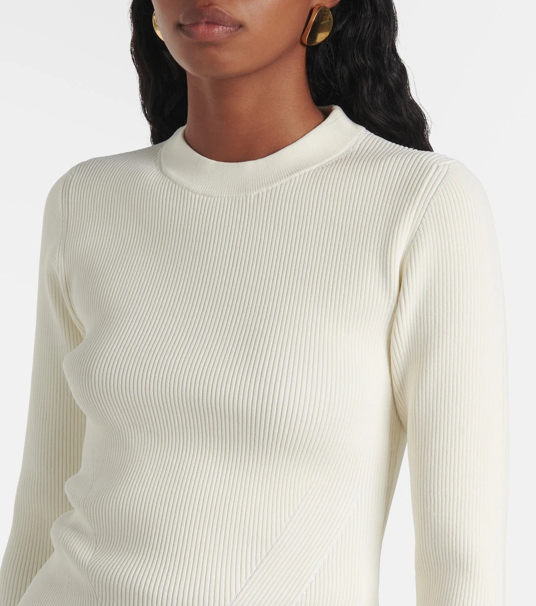 Simkhai - Agata taffeta-trimmed ribbed-knit top