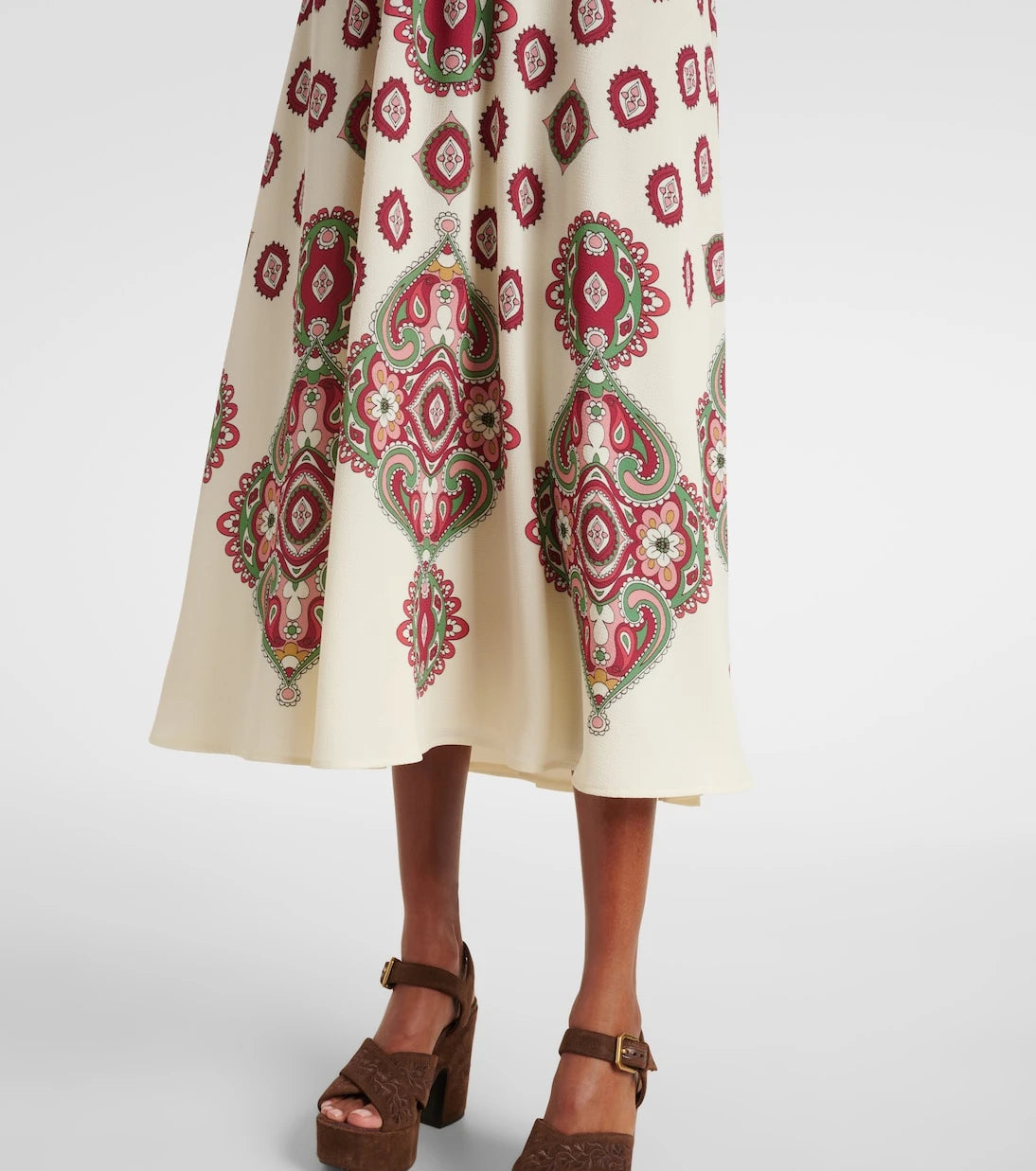 Etro - فستان ميدي بنقشة البيزلي