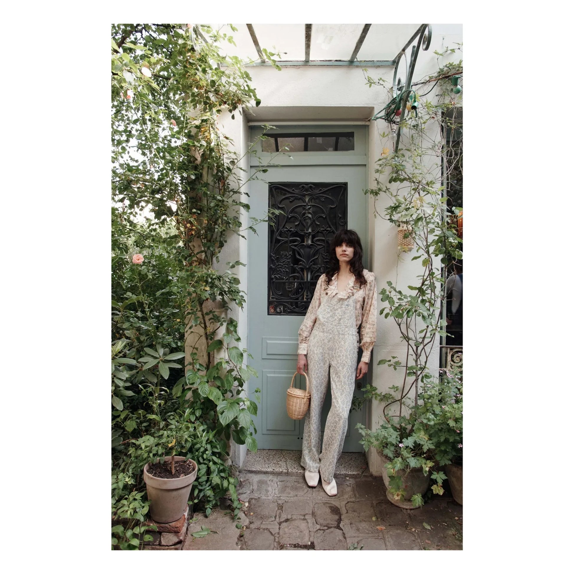Emile et Ida - Cotton Flower Dungarees | Blue