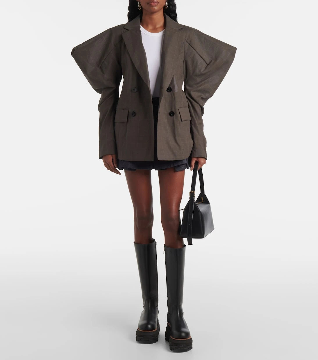 Sacai - بليزر من قماش الفوال القطني