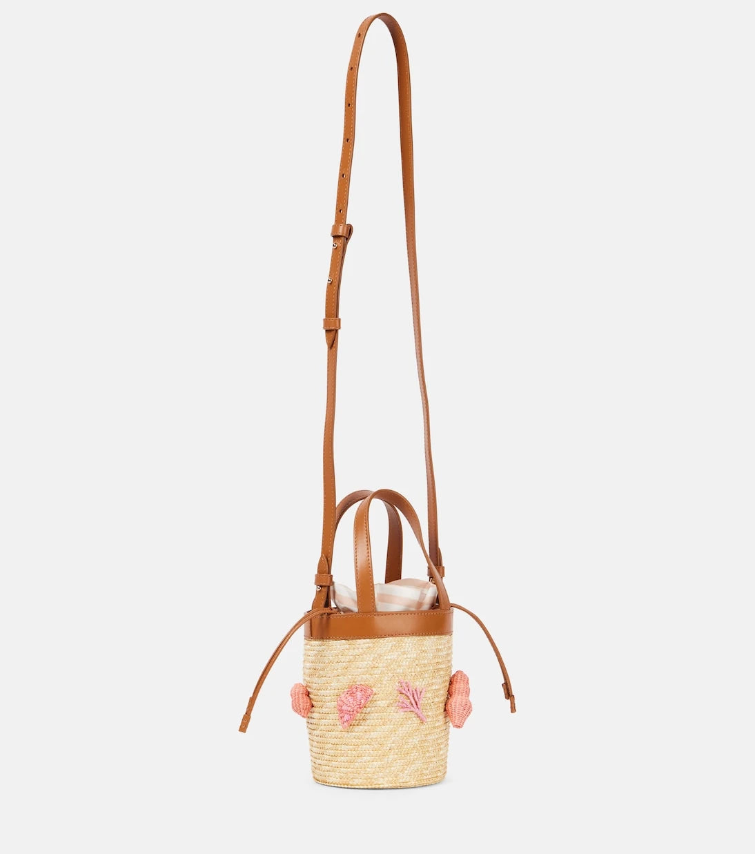 Aquazzura - Marea Small appliqué raffia bucket bag
