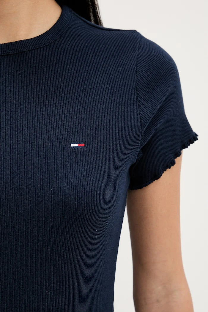 Tommy Jeans kadın pamuklu elastan tişört