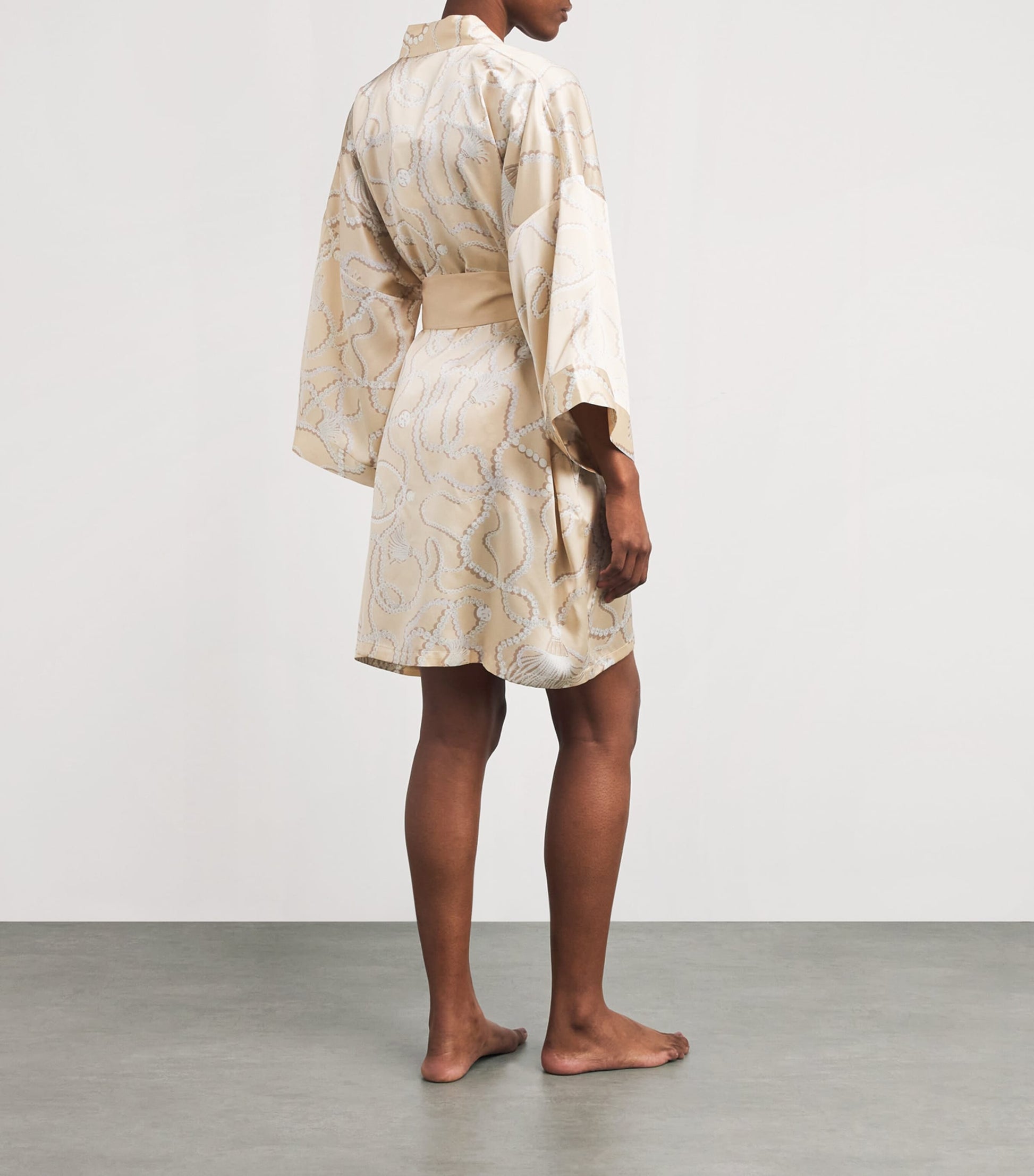 Silk Pearl Print Mimi Robe