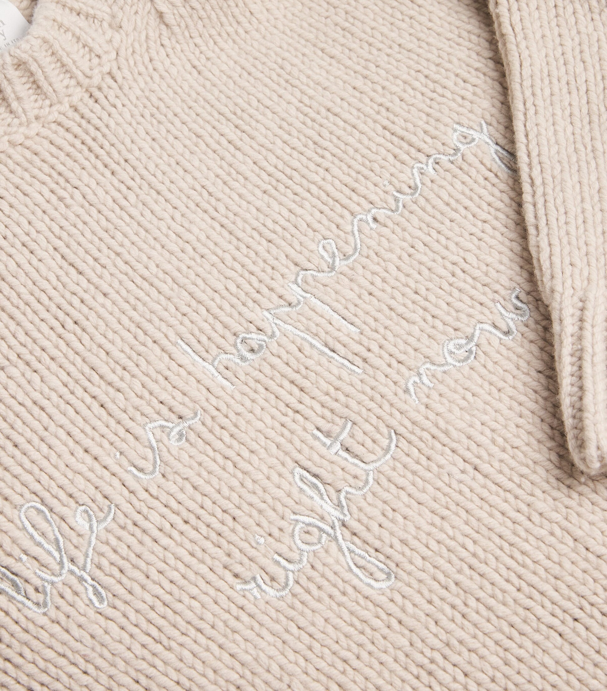 Eleventy Beige Wool Embroidered Sweater