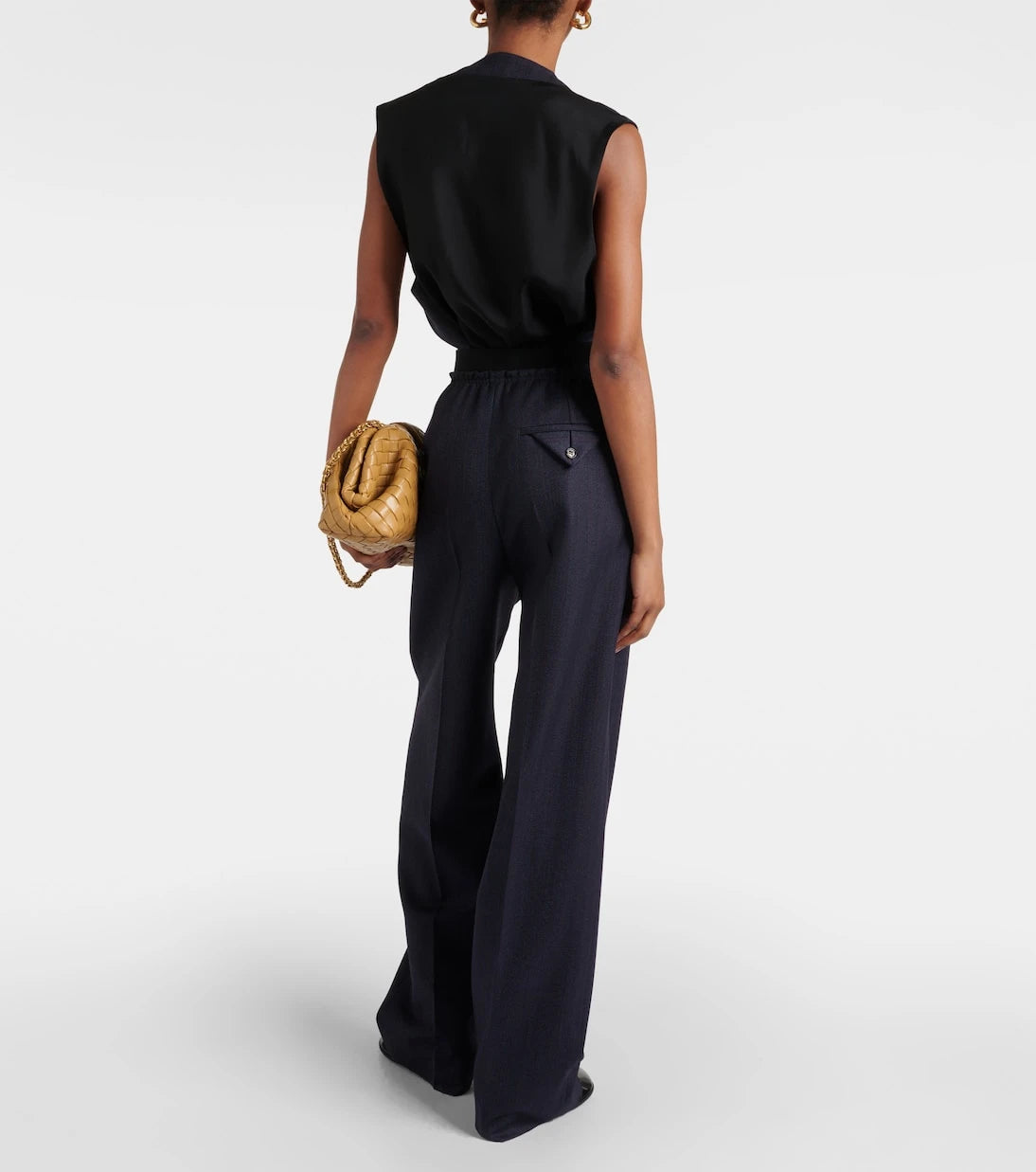 Bottega Veneta - Striped high-rise wool straight pants