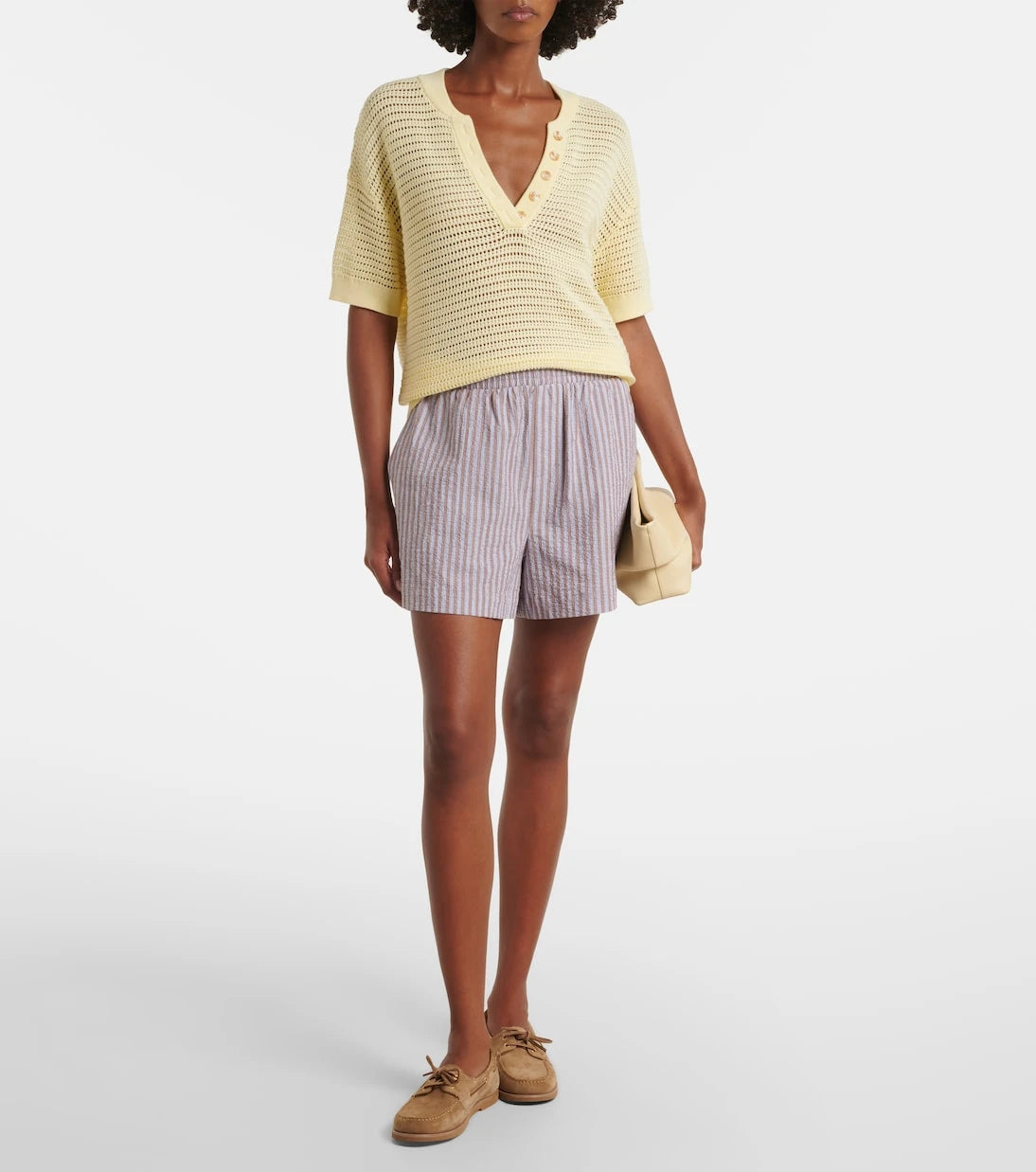 Varley - Callie open-knit cotton top