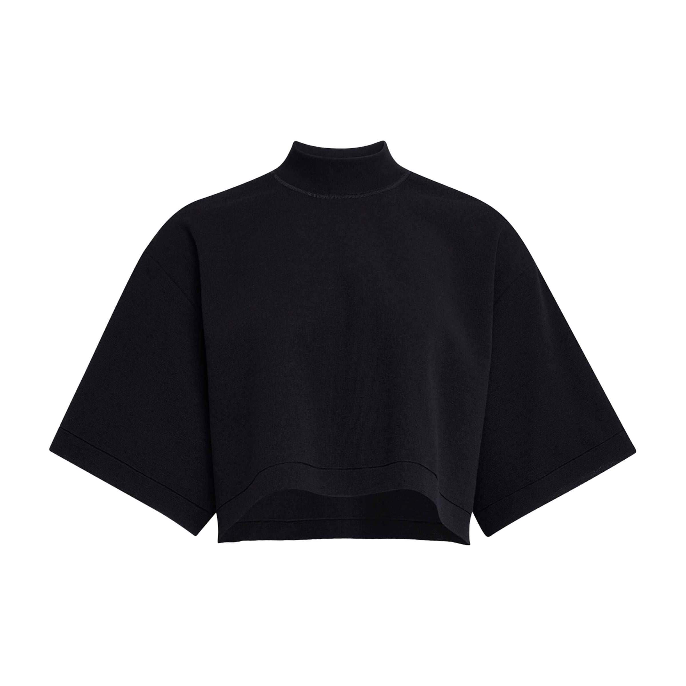 Alaïa Black Cotton-Blend Crop Top