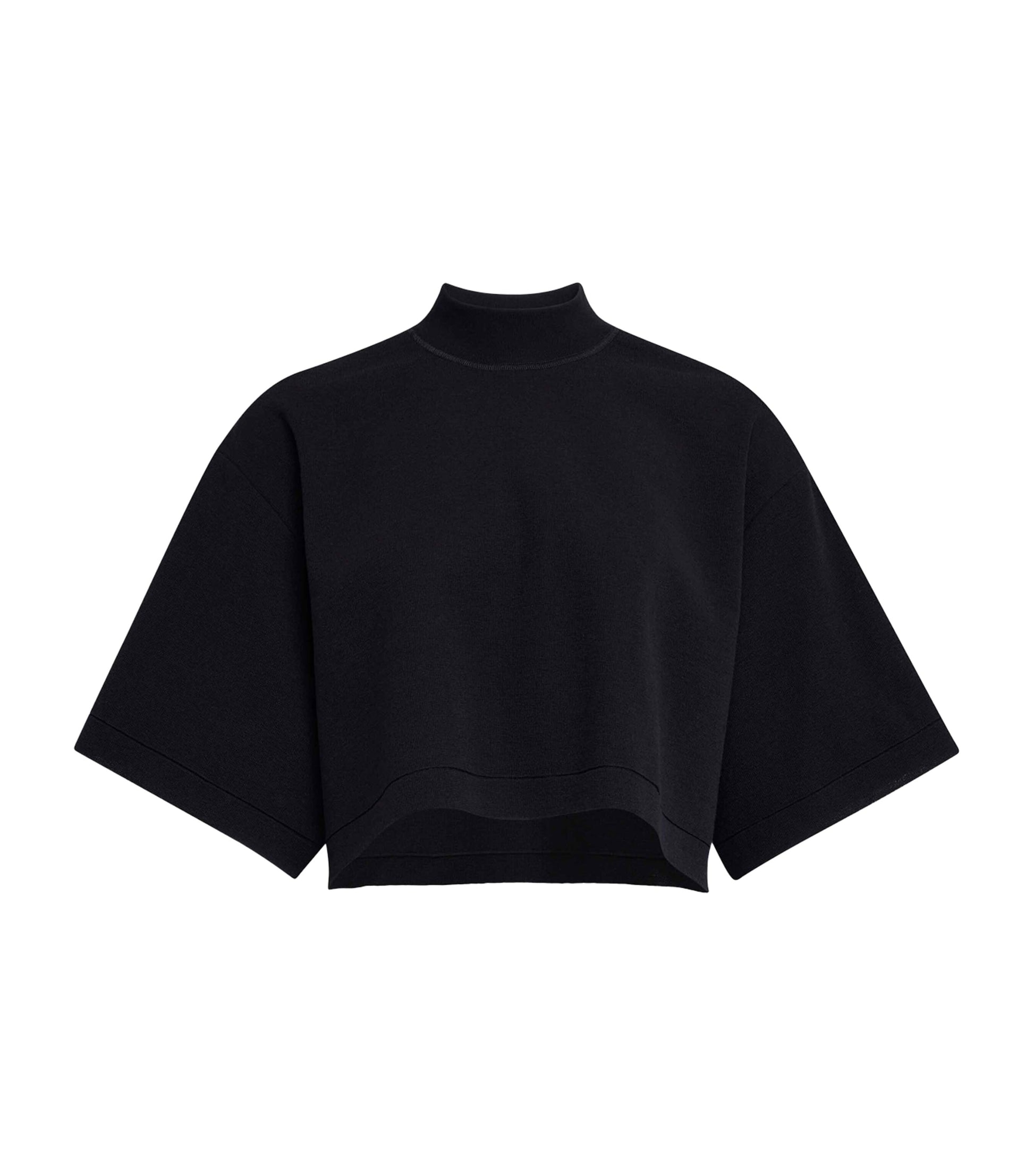 Alaïa Black Cotton-Blend Crop Top