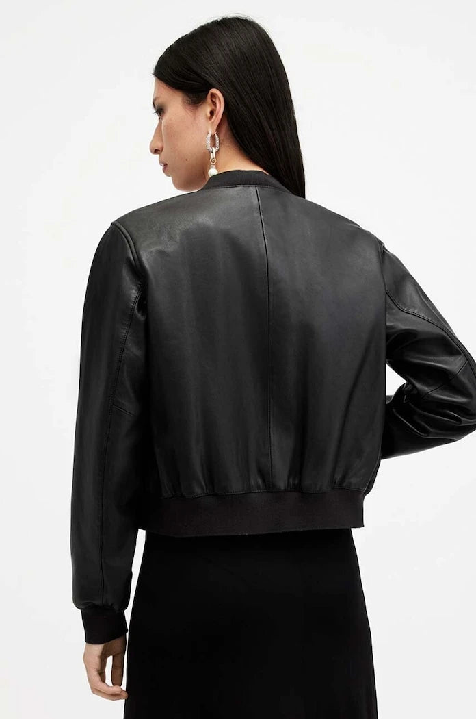 Кожено яке AllSaints ORTEN BOMBER JACKET