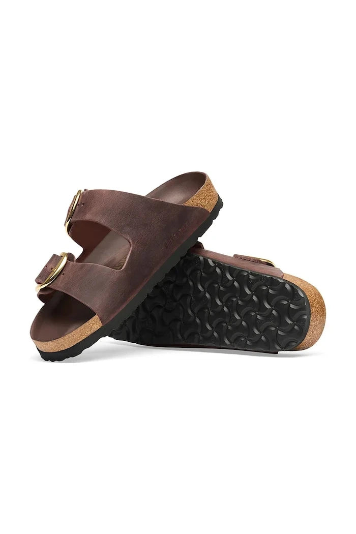 Birkenstock чехли дамски от кожа Arizona Big Buckle Oiled Leather