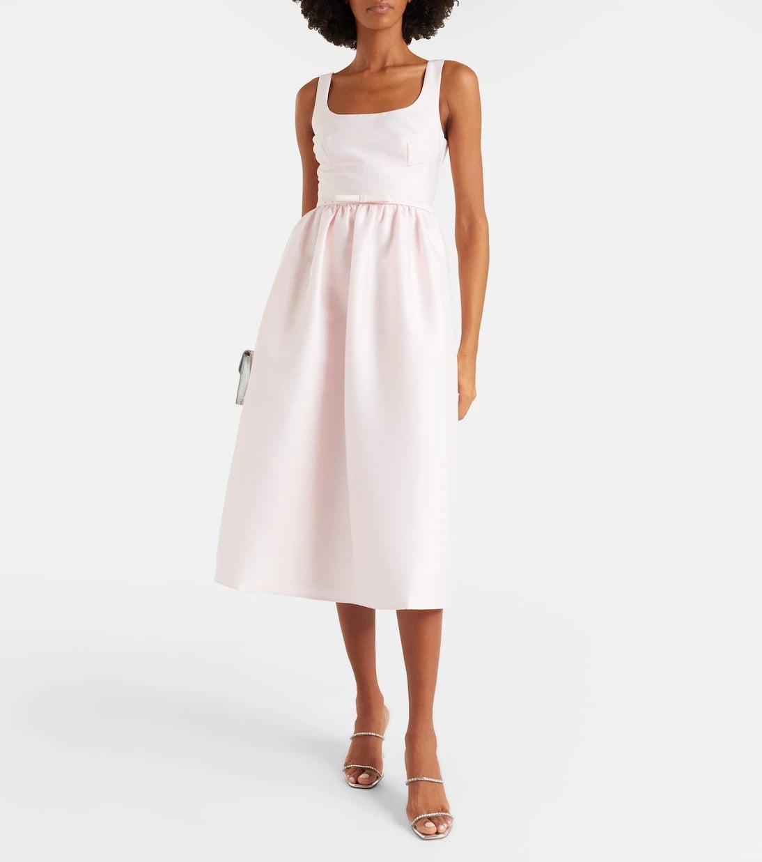 Self-Portrait - Belted taffeta midi dress