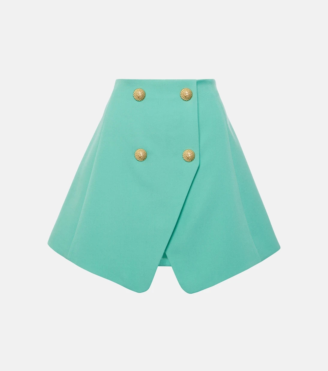 Balmain - High-rise wool miniskirt