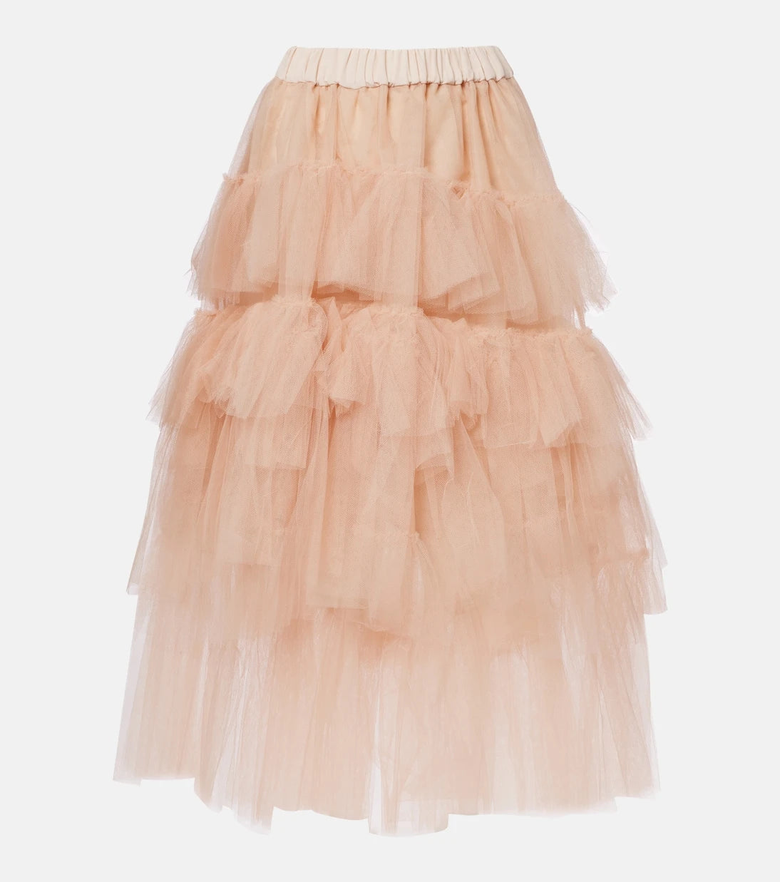 Simone Rocha - تنورة متوسطة الطول من التول المكشكش