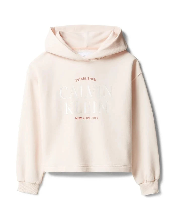 Calvin Klein Jeans çocuk pamuklu kapüşonlu sweatshirt