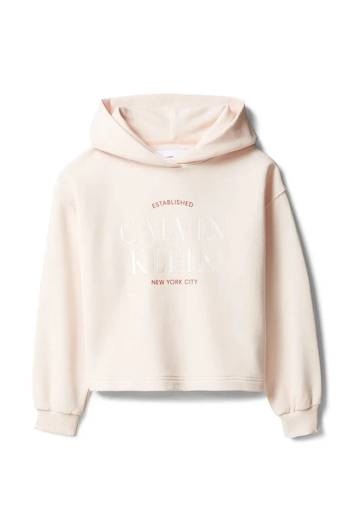 Calvin Klein Jeans çocuk pamuklu kapüşonlu sweatshirt